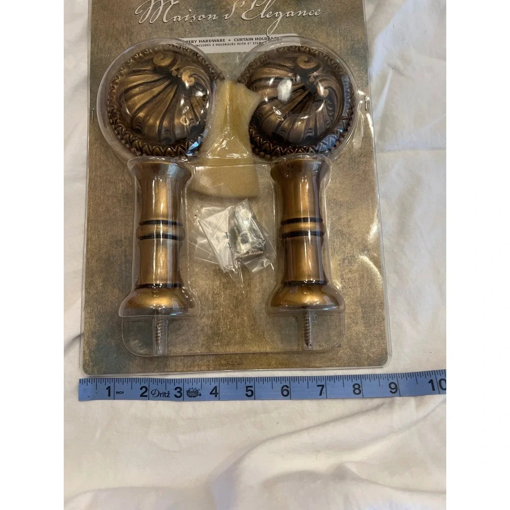 Maison d'Elegance Curtain Holdbacks Set of 2 Shell Bronze Drapery Hardware